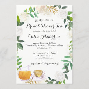 Blumengarten Teacup Bridal Einladung