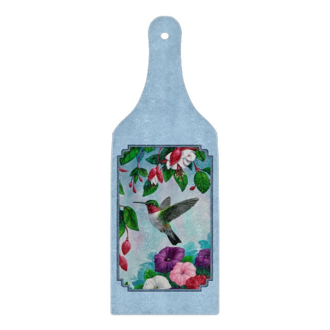 Blumengarten und Hummingbirds Blue Schneidebrett (Vorderseite)
