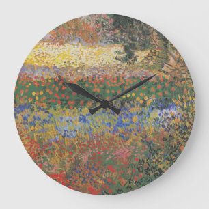 Blumengarten - Vincent van Gogh Große Wanduhr
