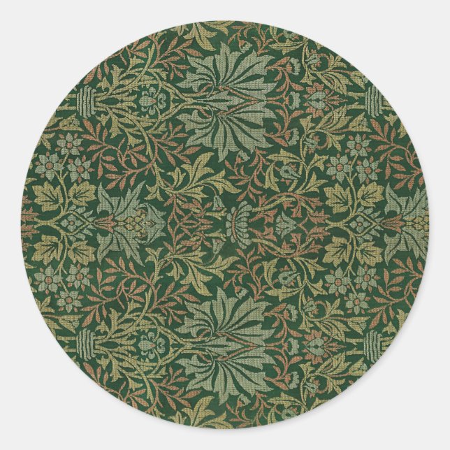 Blumengarten Vintages Ornament Illustration Runder Aufkleber (Vorderseite)