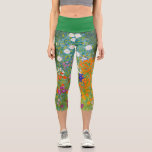 Blumengarten von Gustav Klimt Capri Leggings<br><div class="desc">Bitte besuchen Sie mein Geschäft für mehr interessantes Design und mehr Farbwahl.
=> zazzle.com/colorfulworld*</div>