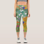 Blumengarten von Gustav Klimt Capri Leggings<br><div class="desc">Bitte besuchen Sie mein Geschäft für mehr interessantes Design und mehr Farbwahl.
=> zazzle.com/colorfulworld*</div>