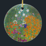 Blumengarten (von Gustav Klimt) Keramik Ornament<br><div class="desc">Dieses Design zeigt ein Gemälde des österreichischen Künstlers Gustav Klimt (1862-1918). Es ist eine Darstellung eines wunderschönen Blumengartens im typisch impressionistischen Stil Klimts. Die Blume sehen fast so aus, als wären sie überfüllt, und es ist unmöglich, sich von ihrer Schönheit nicht zu überwältigen. Die ursprüngliche Arbeit wurde 1907 abgeschlossen und...</div>