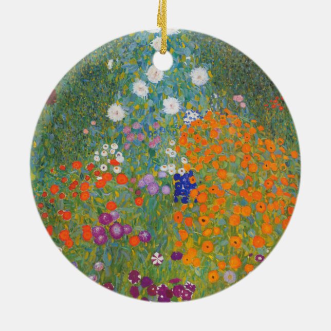 Blumengarten (von Gustav Klimt) Keramik Ornament (Hinten)