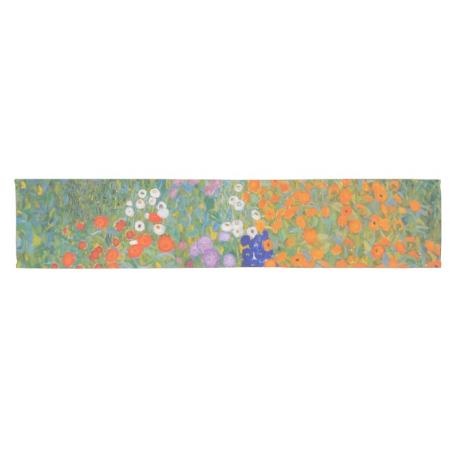Blumengarten von Gustav Klimt Kurzer Tischläufer (Horizontal)