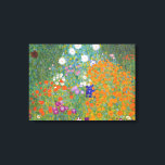 Blumengarten von Gustav Klimt Leinwanddruck<br><div class="desc">Schönes farbenfrohes Gemälde eines Blumengartens von Gustav Klimt. Phantastische Farbvariationen und wunderschöne Blume passen einfach wunderschön zu vielen wunderbaren Produkten und Geschenkideen.</div>