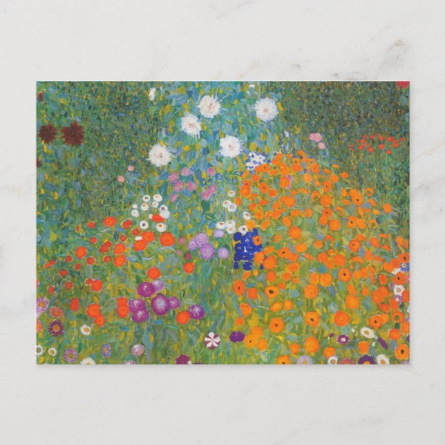 Blumengarten von Gustav Klimt Postkarte (Vorderseite)
