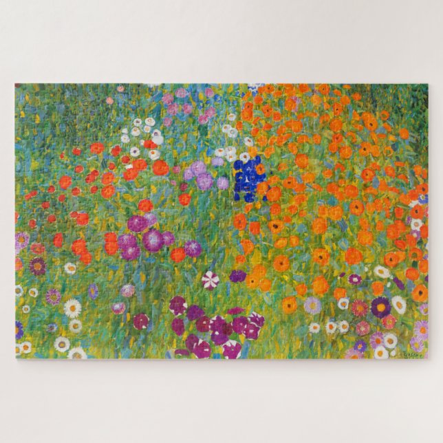Blumengarten von Gustav Klimt Puzzle (Horizontal)