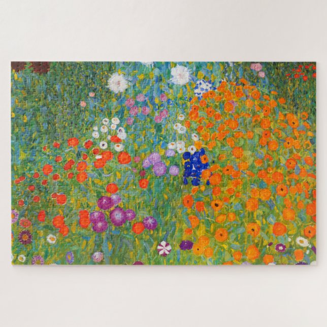 Blumengarten von Gustav Klimt Puzzle (Horizontal)