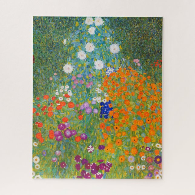 Blumengarten von Gustav Klimt Puzzle (Vertikal)