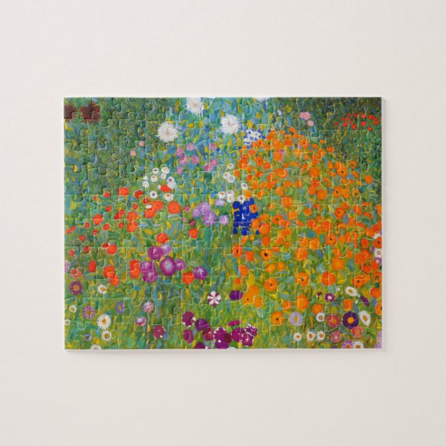 Blumengarten von Gustav Klimt Puzzle (Horizontal)