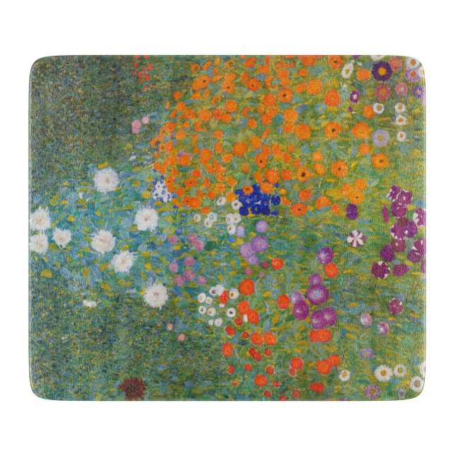 Blumengarten (von Gustav Klimt) Schneidebrett (Vorderseite)
