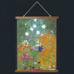 Blumengarten von Gustav Klimt Vintag Wandteppich Mit Holzrahmen<br><div class="desc">Bauerngarten / Blumengarten / Hütte Garten Vintage Kunst 1905 von dem österreichischen Symbolik & Jugendstil-Künstler Gustav Klimt (1862-1918)</div>