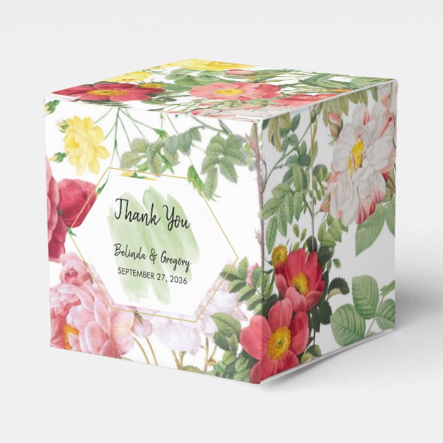 Blumengarten, Wasserfarbe & geometrische Hochzeit Geschenkschachtel (Vorderseite)