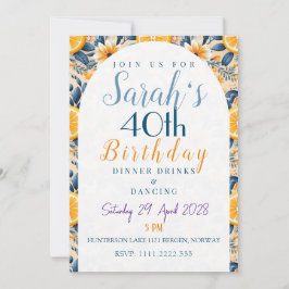 Blumengarten Zitrus Geburtstag Thema Einladung