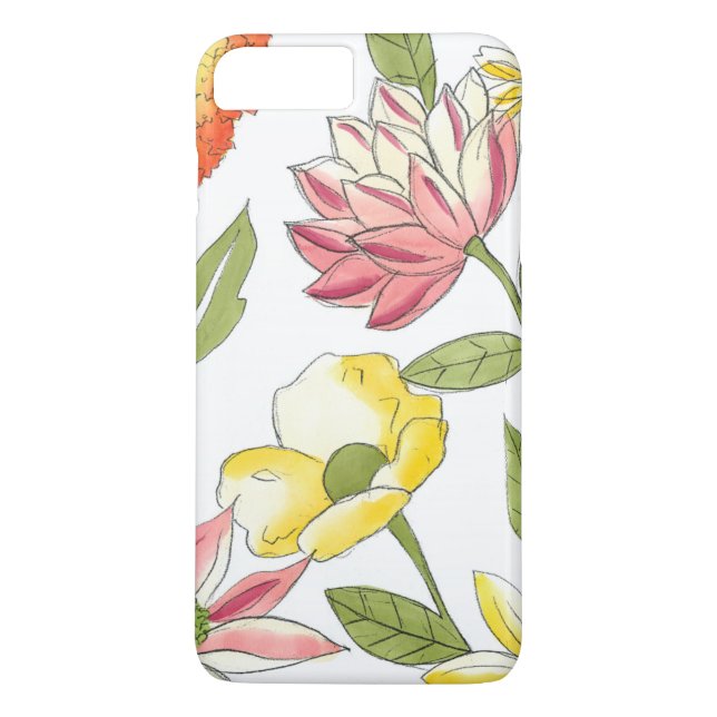 Blumengartendesign mit weißem Hintergrund Case-Mate iPhone Hülle (Rückseite)