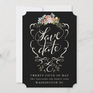 Blumengartenhandschrift speichert die Datumskarten Save The Date