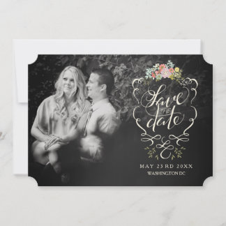 Blumengartenhandschrift speichert die Datumskarten Save The Date