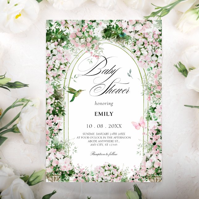 Blumengartenkunstmalerei Babydusche Einladung (Von Creator hochgeladen)