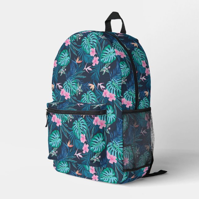 Blumengartenmuster Bedruckter Rucksack (Rückseitige Ecke Rechts)
