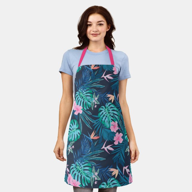 Blumengartenmuster Schürze (Getragen)