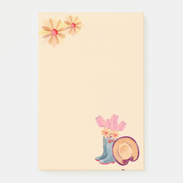 Blumengartennotizen Post-it Klebezettel (Vorderseite)