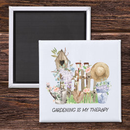 Blumengartenwerkzeuge und Angebot für Wasserfarben Magnet