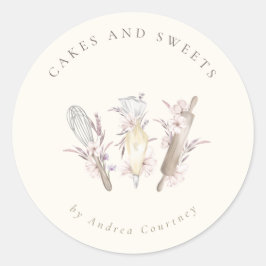 Blumengebäck Koch Backgeschirr Runder Aufkleber