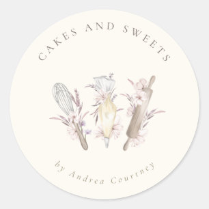 Blumengebäck Koch Backgeschirr Runder Aufkleber