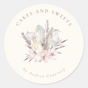 Blumengebäck Koch Backgeschirr Runder Aufkleber