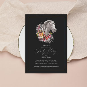 Blumengebindek Pferd Elegante Derby-Party Einladung