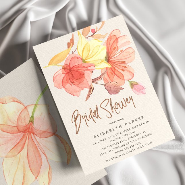 Blumengebirge Sommerorange Brautparty Einladung (Von Creator hochgeladen)