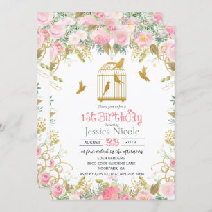 Blumengeburt 1. Geburtstag Einladung