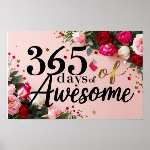 Blumengeburtstag Countdown rosa Plakatwand Kunst Poster
