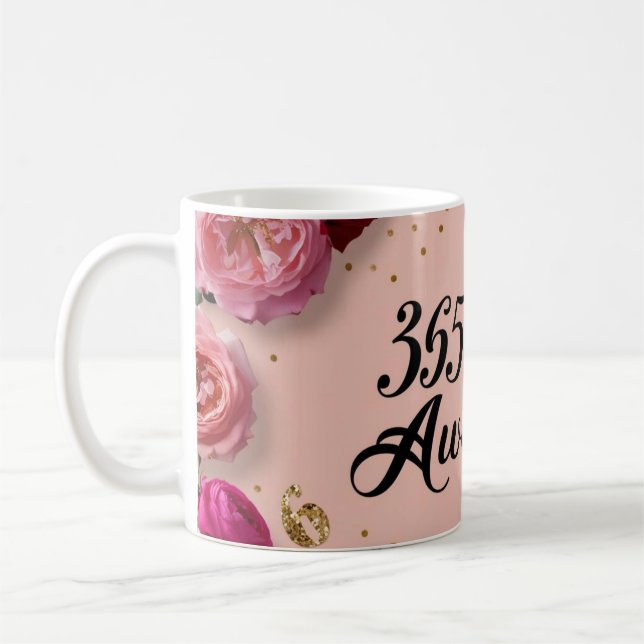 Blumengeburtstag Countdown rosa Teetasse Tasse (Links)