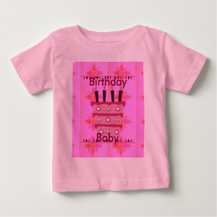 Blumengeburtstorte für Ihre/Mädchen Kunstdrucken Baby T-shirt