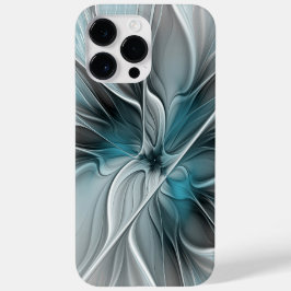 Blumengeflecht Moderne Abstrakte Blume Blau Grau Case-Mate iPhone 14 Pro Max Hülle