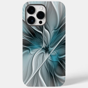 Blumengeflecht Moderne Abstrakte Blume Blau Grau Case-Mate iPhone 14 Pro Max Hülle