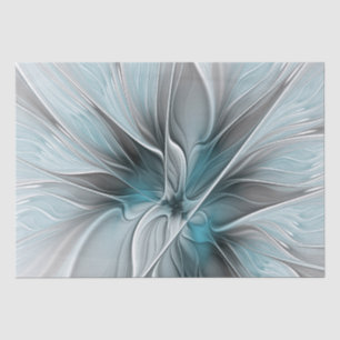 Blumengeflecht Moderne Abstrakte Blume Blau Grau Seidenpapier