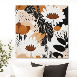 Blumengeflecht Moderne Boho Print Leinwanddruck