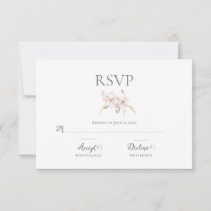 Blumengeflecht-Script-Pastel Pink-Hochzeit RSVP Karte