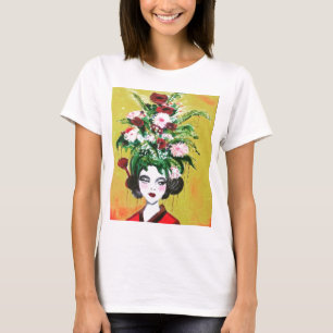 BLUMENGeisha-WEISS-T-SHIRT T-Shirt