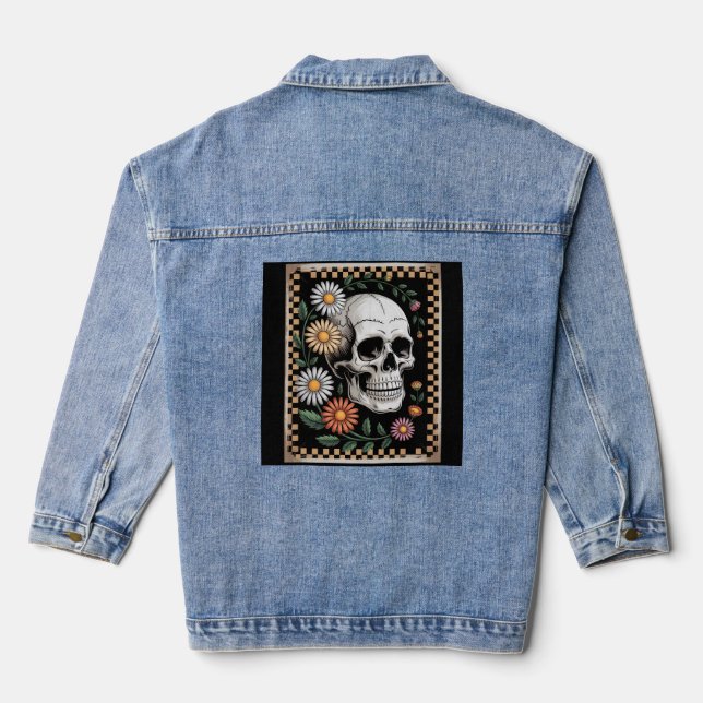 Blumengeist Herbst Boho Halloween 2 Jeansjacke (Rückseite)