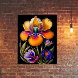 Blumengelb Botanische Illustration Poster