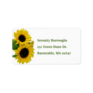Blumengelbe Blume Herbst Herbst Sonnenblumen Adressaufkleber