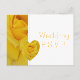 Blumengelbe Rose Hochzeit RSVP Einladungspostkarte