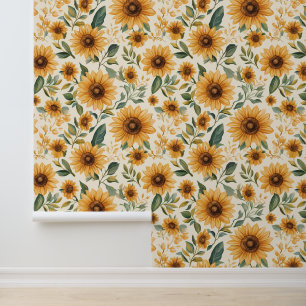 Blumengelbe Sonnenblumen Tapete