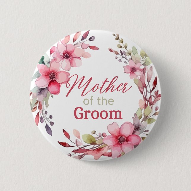 Blumengemäblierung des Brautparty "Groom" Button (Vorderseite)