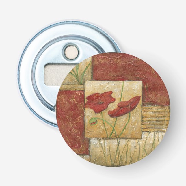 Blumengemälde mit sichtbarem Pinselstrich Flaschenöffner (Vorderseite)