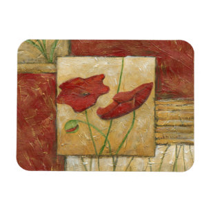 Blumengemälde mit sichtbarem Pinselstrich Magnet